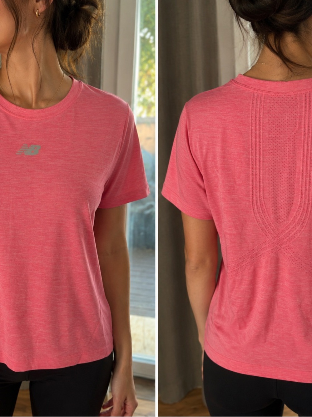 New Balance Women's Coral Pink Short Sleeve Athletic Tee